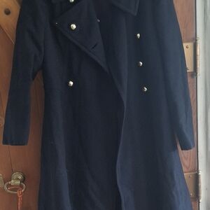 Classic Navy Double-Breasted Women's Pea Coat
